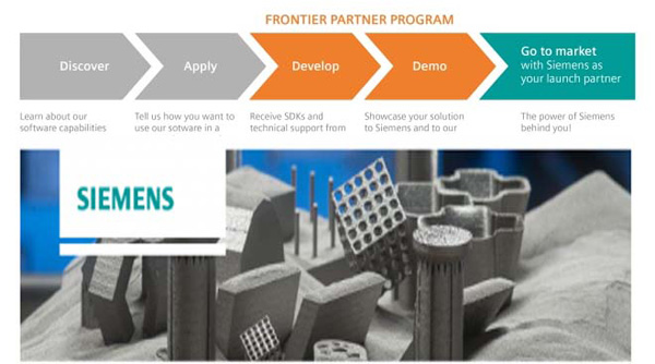 西门子Frontier Partner Program将牵手3D打印初创企业