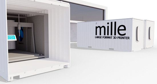 用海运集装箱改装的大型3D打印机