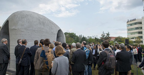 欧洲首个用混凝土3D打印的亭子亮相