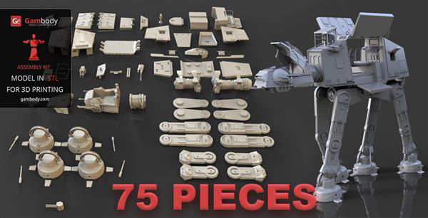  Gambody发布40厘米长的3D打印星球大战帝国步行机