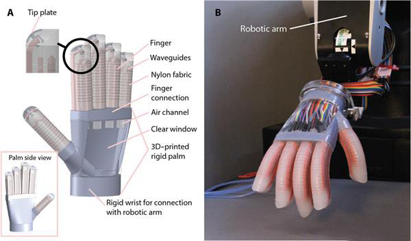 能像人手一样去感知的柔性3D打印机械手亮相