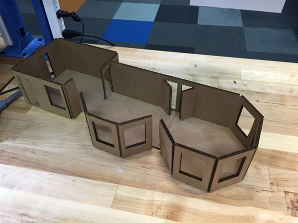 工程师3D打印1:25比例公寓模型模拟安置家具