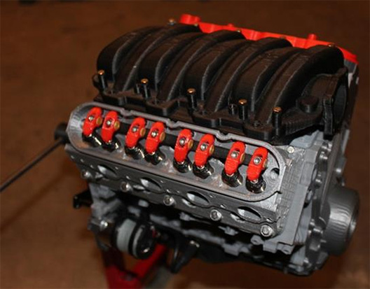 汽车爱好者借3D打印技术造雪佛兰 Camaro V8 LS3发动机