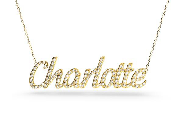 在线定制带有自己名字的3D打印钻石项链