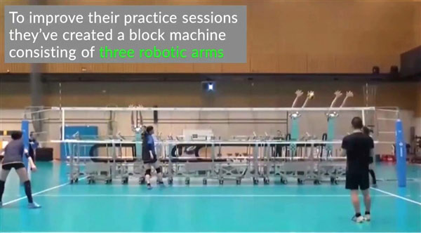 日本引入排球机器人作为陪练