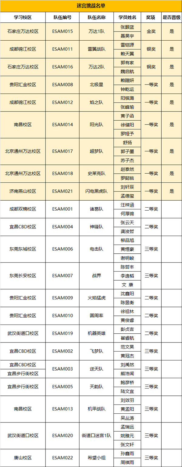 2019RoboRAVE亚洲分会童程童美专场晋级与获奖名单